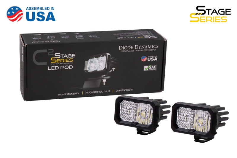 Diode Dynamics Stage Series 2 In LED Pod Pro - White Combo Standard ABL (Pair) - Racecraft Industries