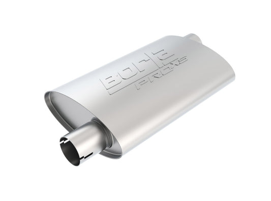 Borla Universal Pro-XS Oval 2.25in Inlet / Outlet Offset Notched Muffler - Racecraft Industries