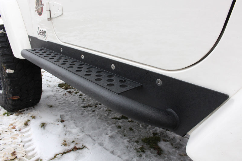 Fishbone Offroad 97-06 Jeep Wrangler TJ Steel Rock Slider - Black Textured Powdercoat - Racecraft Industries