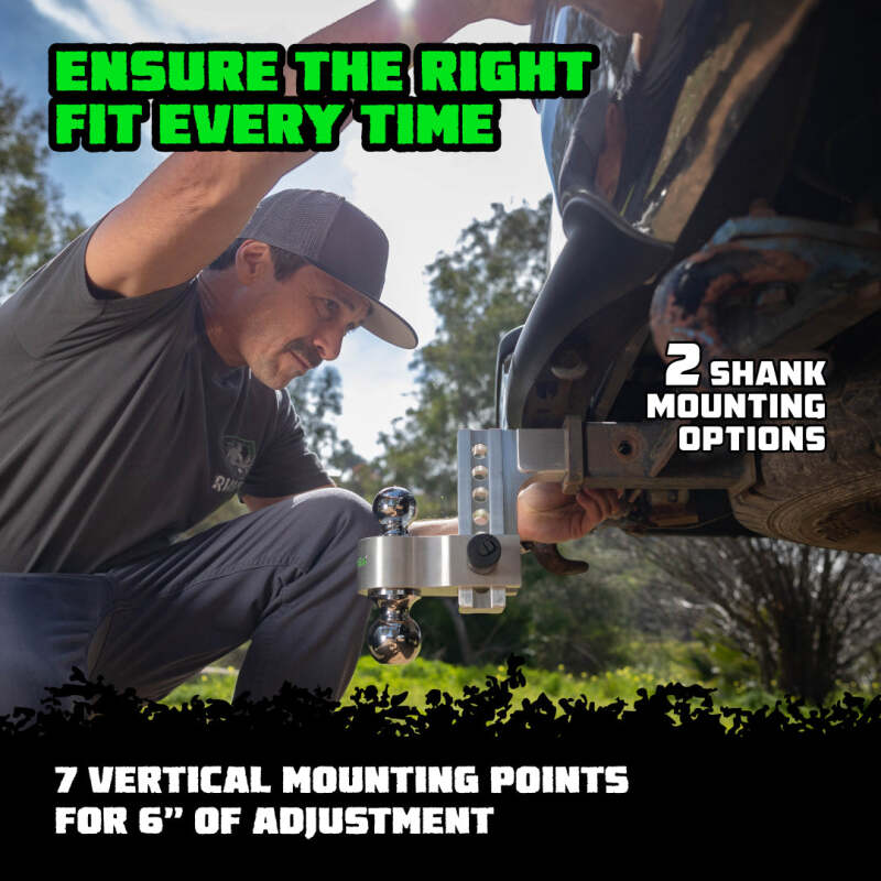 Rhino USA 6In Heavy Duty Drop Hitch - 2In (Black) - Racecraft Industries