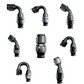 Fragola -10AN Real Street x 180 Degree Hose End Black For PTFE Hose - Racecraft Industries