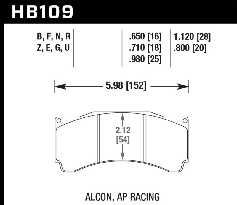 Hawk AP Racing DTC-60 Rear Race Brake Pads - Racecraft Industries
