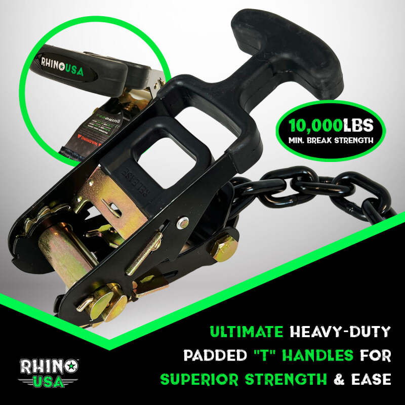 Rhino USA Lasso Straps; Basket Straps - Black - Racecraft Industries