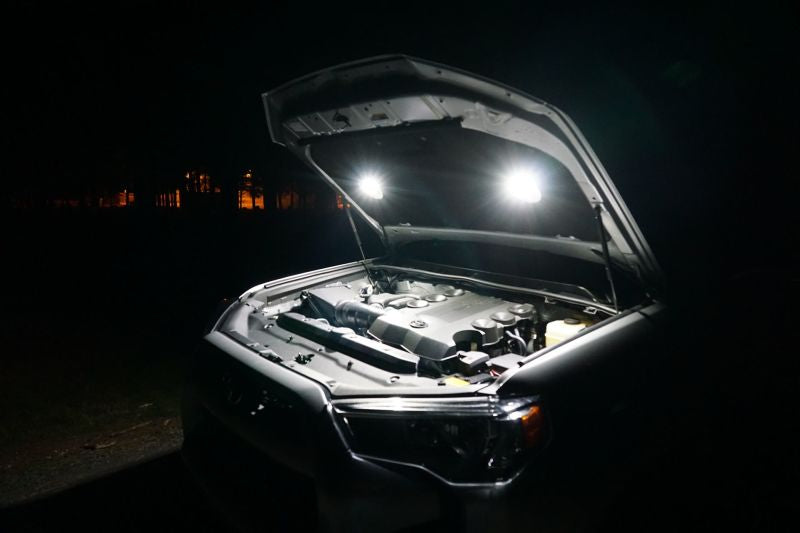 KC HiLiTES Cyclone 2in. LED Universal Under Hood Lighting Kit (Incl. 2 Cyclone Lights/Switch/Wiring) - Racecraft Industries