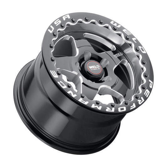 Weld S904 15x10 Ventura Beadlock 5x114.3 ET51 BS7.50 Gloss BLK MIL DIA 78.1 - Racecraft Industries