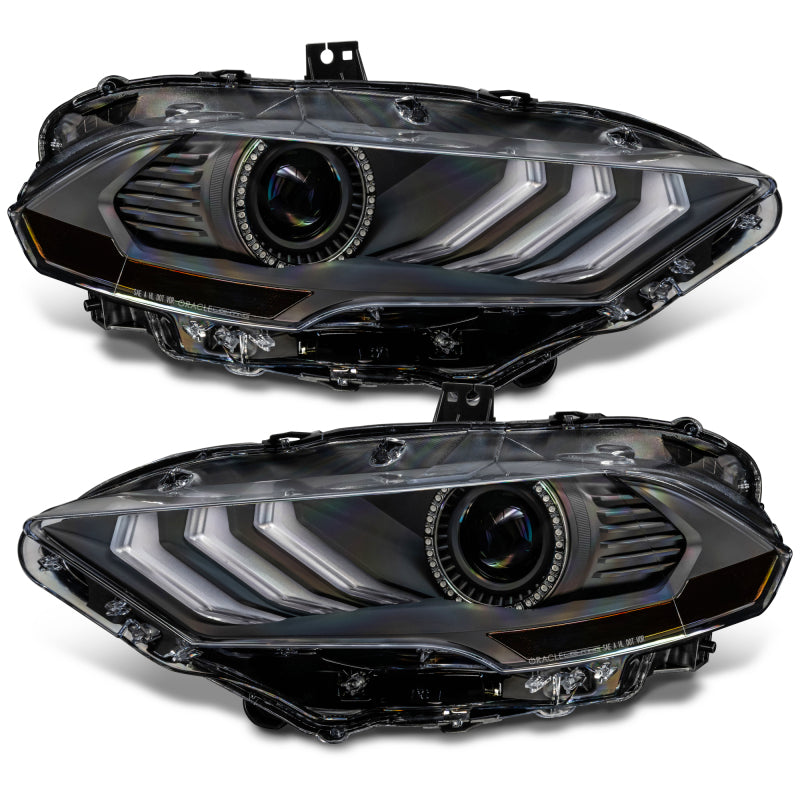 Oracle Lighting 18-23 Ford Mustang Dynamic ColorSHIFT LED Headlights - Black Series SEE WARRANTY - Racecraft Industries