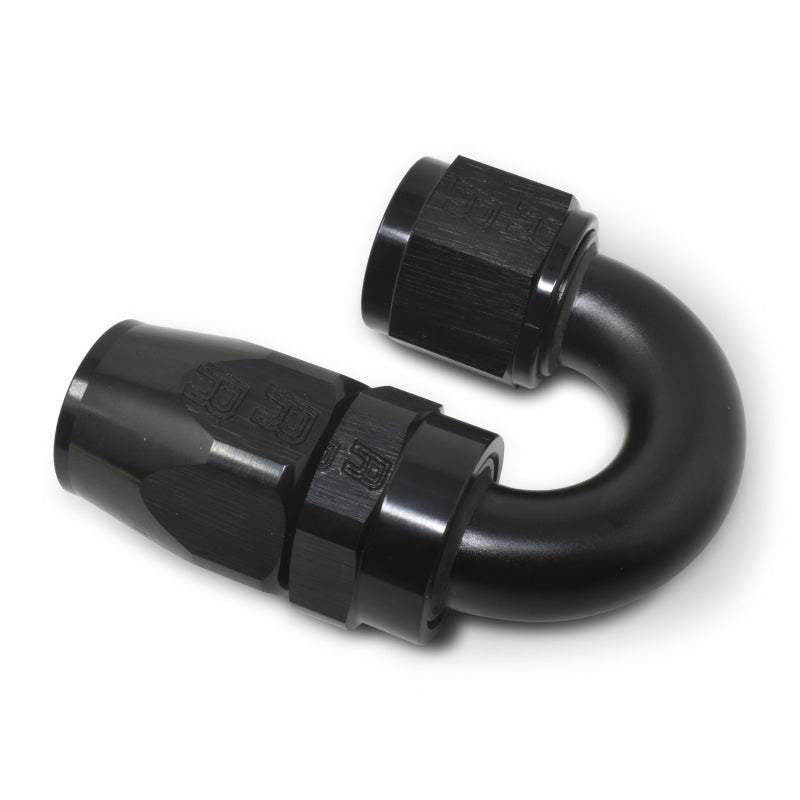 Russell Performance -6 AN Black 180 Degree Full Flow Swivel Hose End - Racecraft Industries