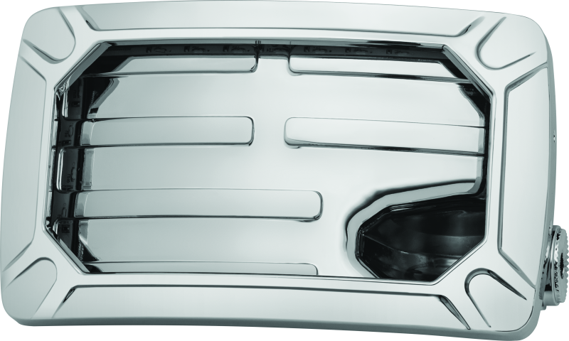 Kuryakyn Nova Curved Horizontal Mount Side License Plate Holder Chrome - Racecraft Industries