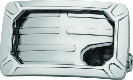 Kuryakyn Nova Curved Horizontal Mount Side License Plate Holder Chrome - Racecraft Industries