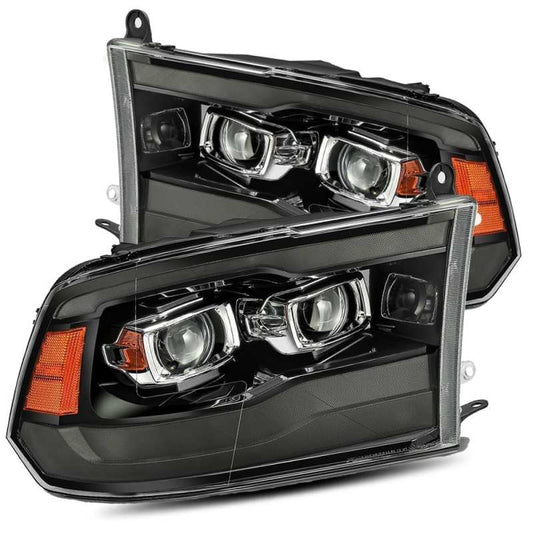 AlphaRex 09-18 Dodge Ram 1500HD PRO-Series Proj Headlights Plank Style Black w/Seq Signal/Smoked DRL - Racecraft Industries