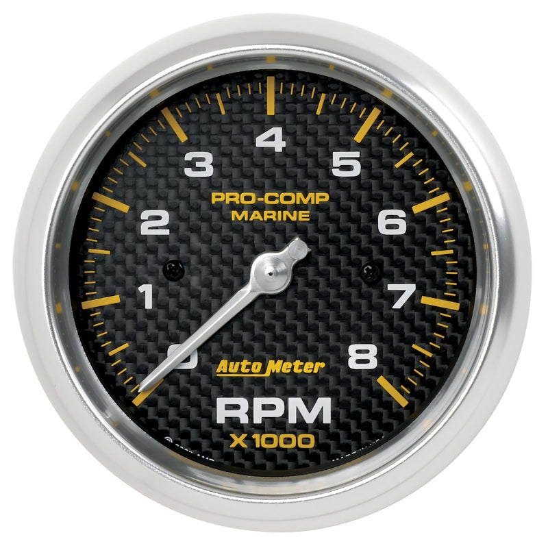 Autometer Marine Carbon Fiber 3-3/8in 8k RPM Tachometer - Racecraft Industries