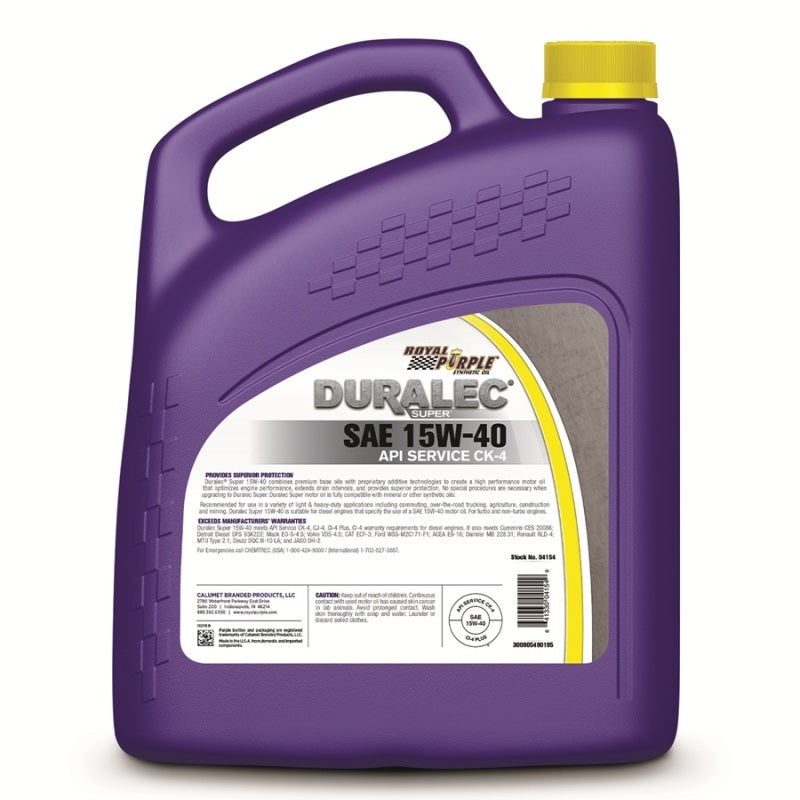 Royal Purple Duralec Super Diesel 15W-40 CK-4 Motor Oil - 1 Gallon - Racecraft Industries