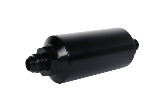 Aeromotive In-Line Filter - (AN -8 Male) 10 Micron Fabric Element Bright Dip Black Finish - Racecraft Industries