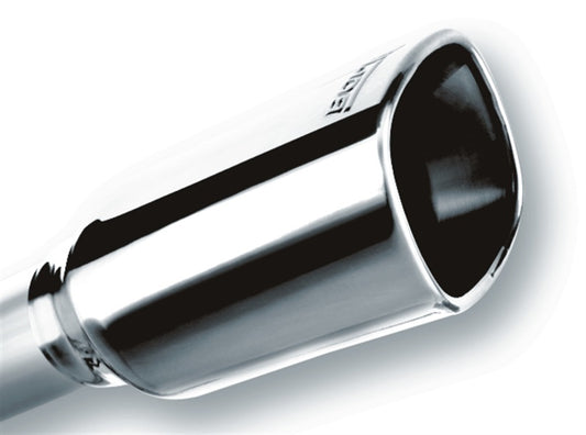 Borla 2.25in Inlet 3.28in x 3.5in Square Rolled Angle Cut x 7.88in Long Exhaust Tip - Racecraft Industries
