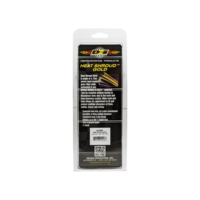 DEI Heat Shroud 1/2in to 1-1/4in I.D. x 3ft - Gold - Racecraft Industries