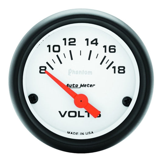 Autometer Phantom 52mm 8-18V Electronic Voltmeter Gauge - Racecraft Industries