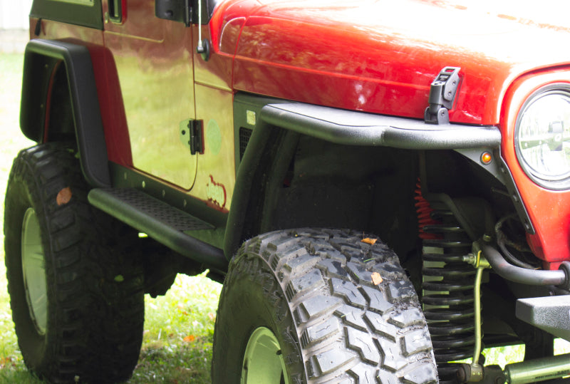 Fishbone Offroad 97-06 Jeep Wrangler TJ Steel Rock Slider - Black Textured Powdercoat - Racecraft Industries