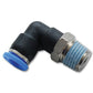 Vibrant Male Elbow Pneumatic Vacuum Fitting (1/8in NPT Thread) - for use with 1/4in (6mm) OD tubing - Racecraft Industries