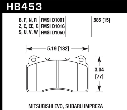 Hawk 03-06 Evo / 09-10 Evo X / 04-09 STi / 09-10 Genesis Coupe (Track Only) / 2010 Camaro SS / 08-09 - Racecraft Industries