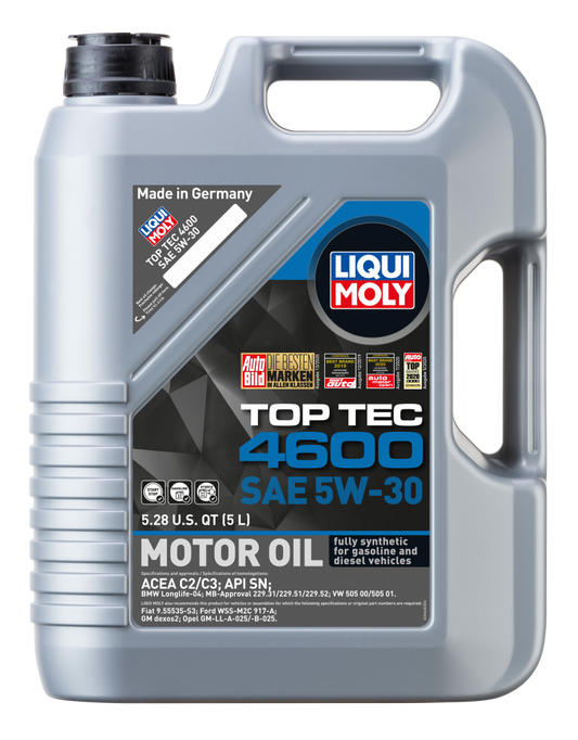 LIQUI MOLY 5L Top Tec 4600 Motor Oil SAE 5W30 - Racecraft Industries