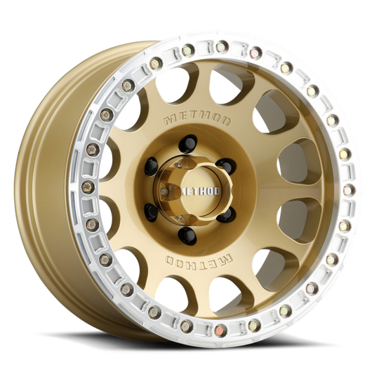 Method MR105 V3 Beadlock 17x9 -38mm Offset 5x5 71.5mm CB Gold Wheel w/ BH-H24125 - Racecraft Industries