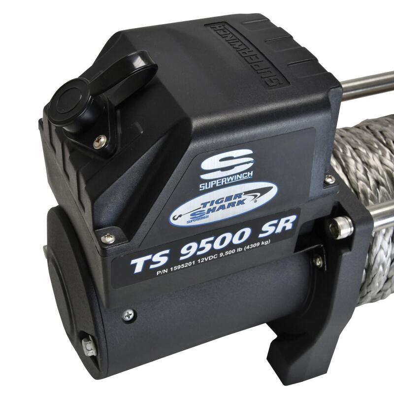 Superwinch 9500 LBS 12V DC 3/8in x 80ft Synthetic Rope Tiger Shark 9500 Winch - Racecraft Industries