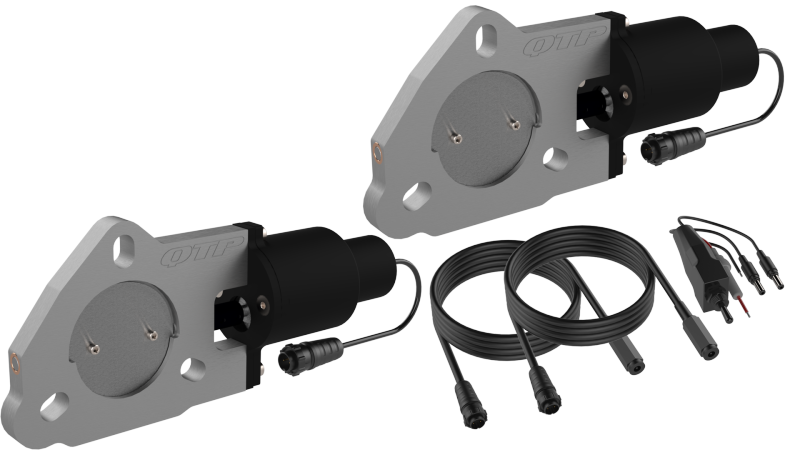 QTP 2.5in Bolt-On QTEC Dual Electric Cutout Valves - Pair - Racecraft Industries