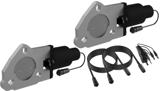 QTP 2.5in Bolt-On QTEC Dual Electric Cutout Valves - Pair - Racecraft Industries