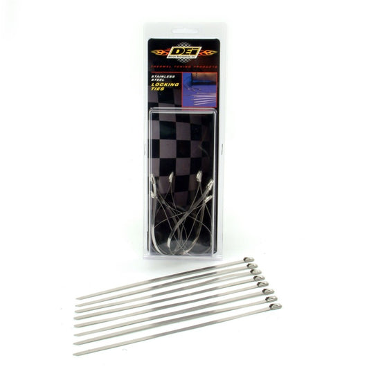 DEI Stainless Steel Locking Tie 8in - 8 per pack - Racecraft Industries