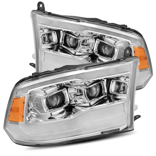 AlphaRex 09-18 Dodge Ram 1500HD PRO-Series Projector Headlights Plank Style Chrome w/Seq Signal/DRL - Racecraft Industries