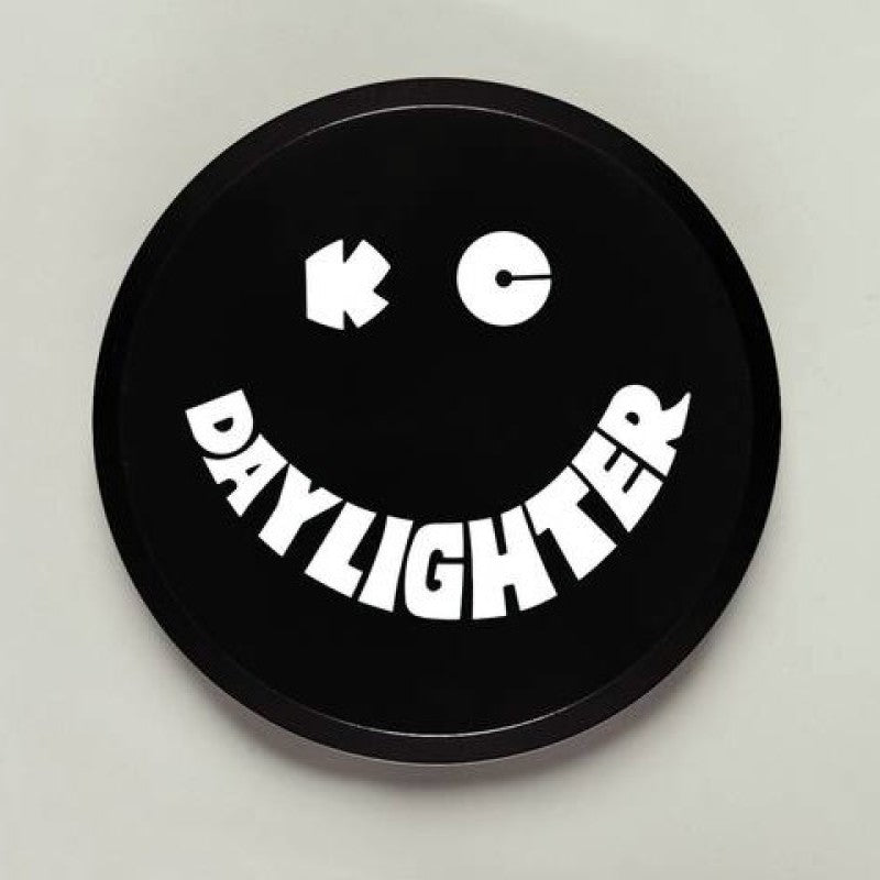 KC HiLiTES 6in. Round Hard Cover for Daylighter/SlimLite/Pro-Sport (Single) - Black w/White Smile - Racecraft Industries