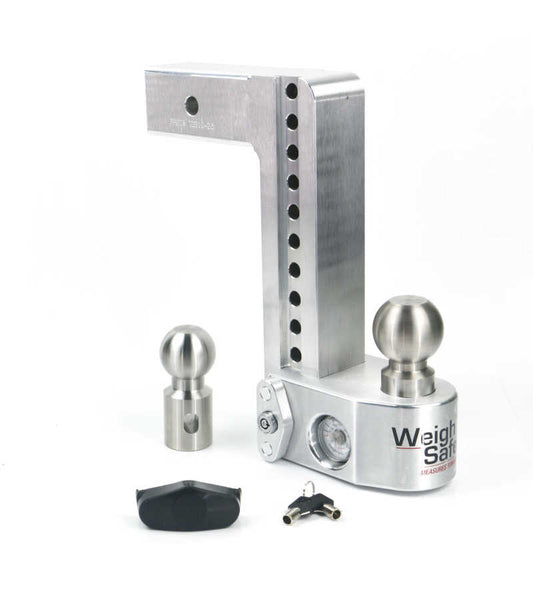 Weigh Safe 10in Drop Hitch w/Built-in Scale & 2.5in Shank (10K/18.5K GTWR) - Aluminum - Racecraft Industries