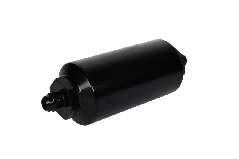 Aeromotive In-Line Filter - (AN-6 Male) 10 Micron Fabric Element Bright Dip Black Finish - Racecraft Industries