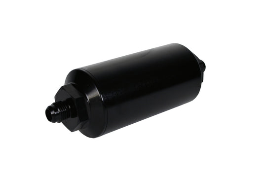 Aeromotive In-Line Filter - (AN-6 Male) 10 Micron Fabric Element Bright Dip Black Finish - Racecraft Industries