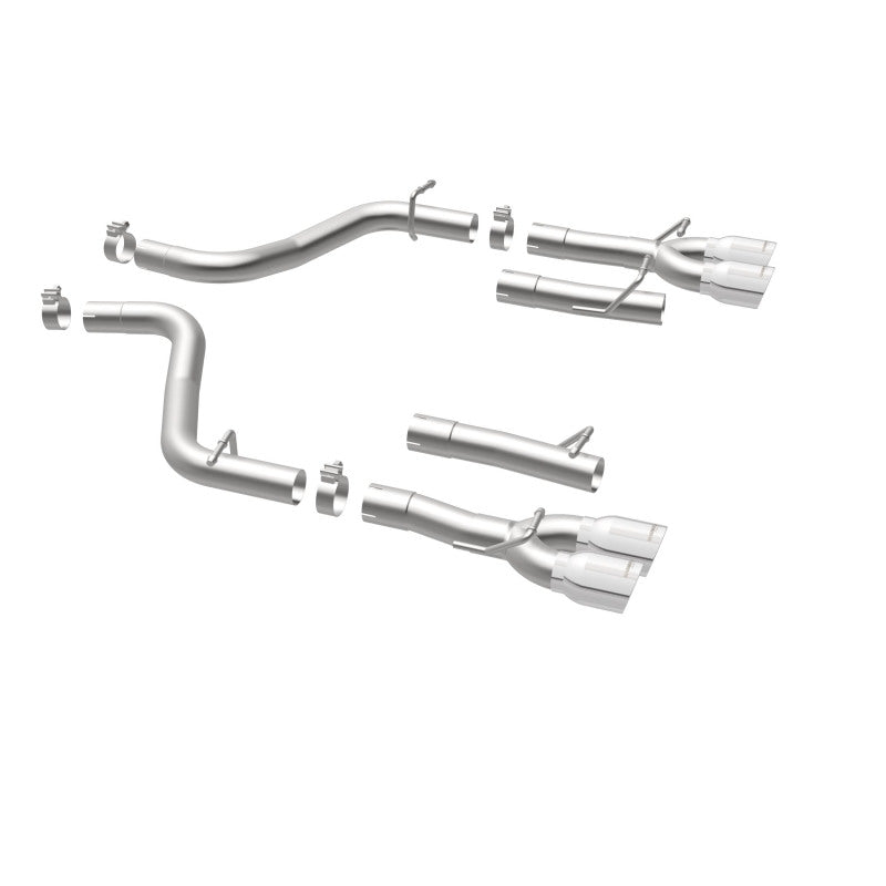 MagnaFlow Axle-Back, SS, 2.5in, Quad Split Rear 3.5in Tip 2015 Dodge Challenger 3.6L V6 - Racecraft Industries