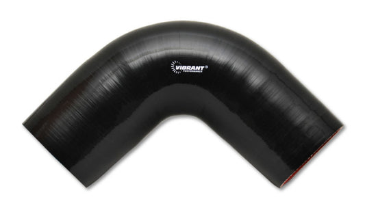 Vibrant 4 Ply Reinforced Silicone Elbow Connector - 1.75in I.D. - 90 deg. Elbow (BLACK) - Racecraft Industries