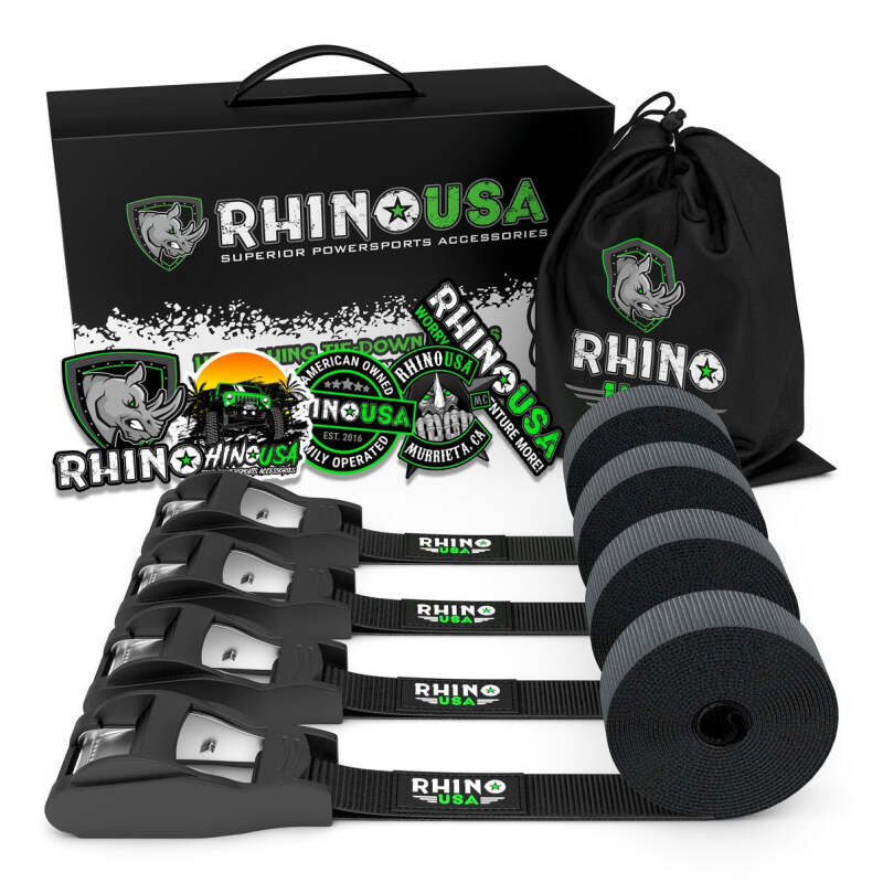 Rhino USA Lashing Straps 1In X 12Ft - Set Of 4 - Racecraft Industries