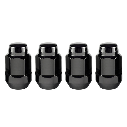 McGard Hex Lug Nut (Cone Seat Bulge Style) M12X1.5 / 3/4 Hex / 1.45in. Length (4-Pack) - Black - Racecraft Industries