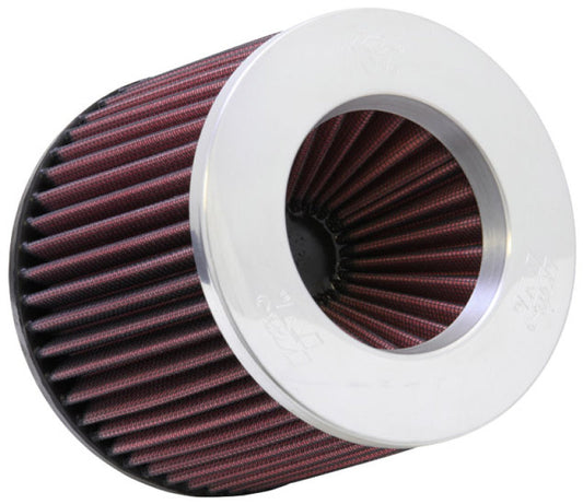 K&N Universal Filter 3 inch Flange 6 inch Base 5 1/4 inch Top 5 inch Height w/ Polished Top - Racecraft Industries