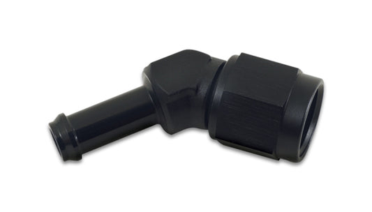 Vibrant -8AN to 1/2in Hose Barb 45 Degree Adapter - Anodized Black - Racecraft Industries