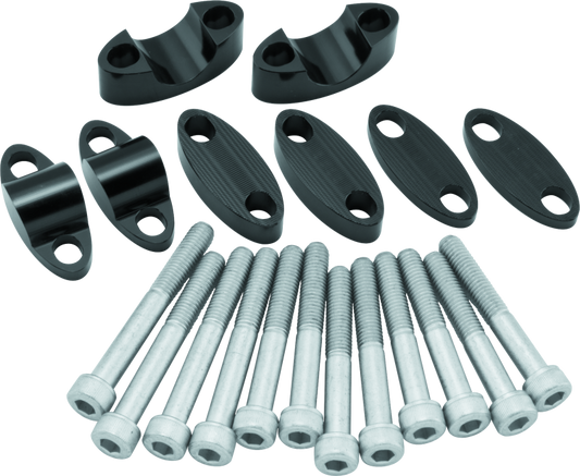 BikeMaster Aluminum Handlebar Risers 7/8in - Black - Racecraft Industries