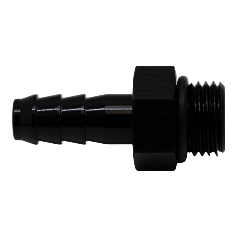 DeatschWerks 6AN ORB Male to 5/16in Male Triple Barb Fitting (Incl O-Ring) - Anodized Matte Black - Racecraft Industries