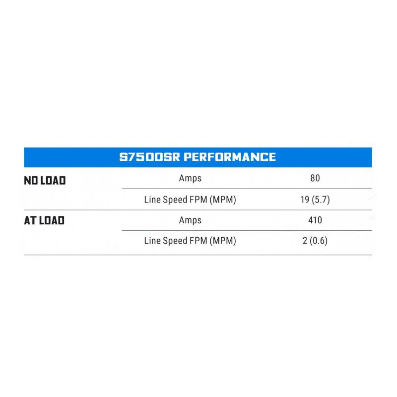 Superwinch 7500 LBS 12V DC 5/16in x 54ft Synthetic Rope S7500 Winch - Racecraft Industries