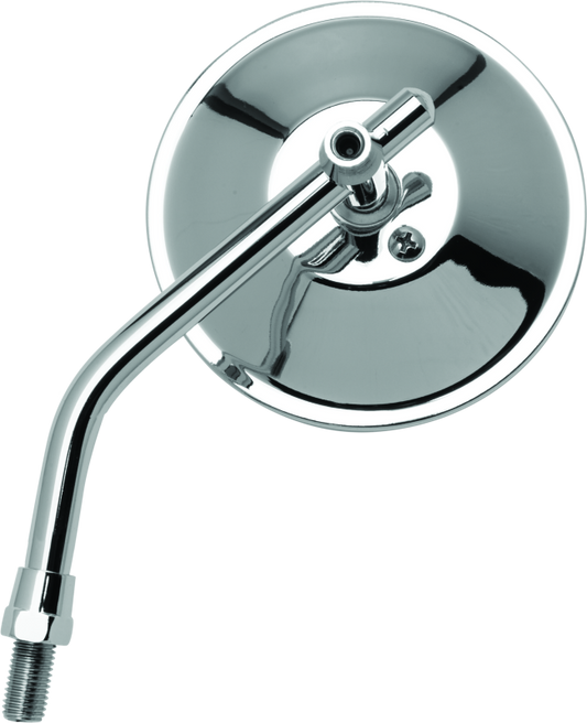 BikeMaster 4in Adjustable Round Mirror 10mm - Each - Chrome - Racecraft Industries