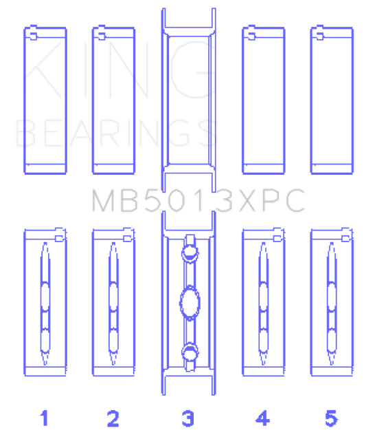 King Chevy LS1 / LS2 / LS6 (Size STD) Performance Main Bearing Set w/ pMaxKote - Racecraft Industries