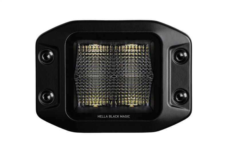 Hella Universal Black Magic 3.2in L.E.D. Cube Kit - Flood Beam (Flush Mount) - Racecraft Industries