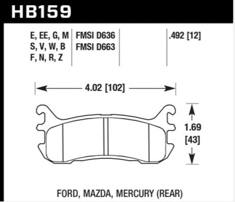 Hawk 03-05 Mazda Miata Rear ER-1 Brake Pad Set - Racecraft Industries