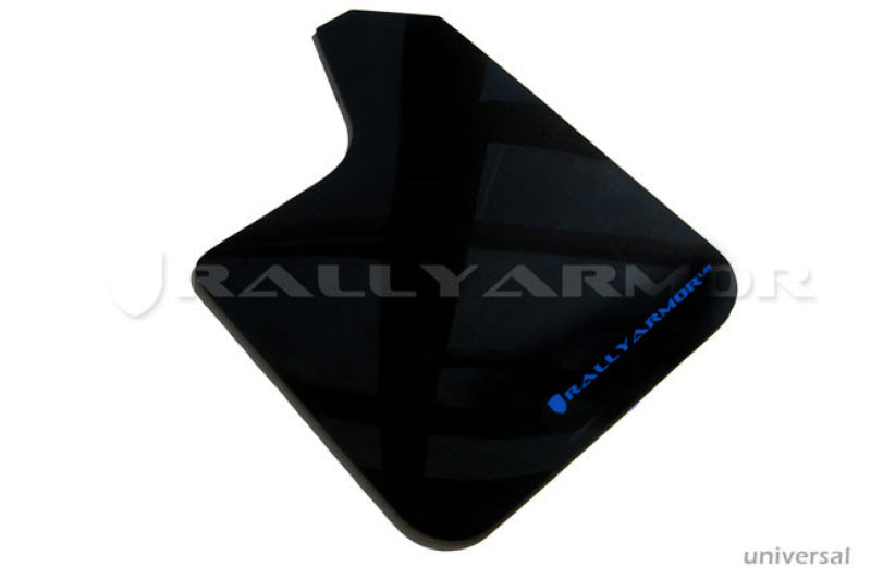 Rally Armor Universal Fit (No Hardware) Black UR Mud Flap w/ Blue Logo - Racecraft Industries