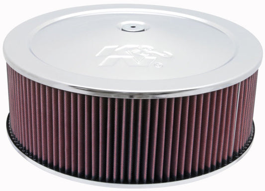 K&N Round Air Filter Assembly 5.25in ID / 5in Height / 5.125in Neck Flange / 1 1/4in Drop Base - Racecraft Industries
