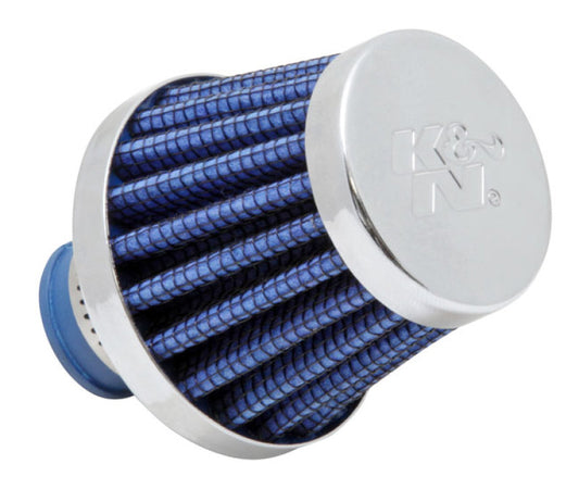 K&N 2in Base OD x .375in Flange ID x 1.75in H Rubber Base Crankcase Vent Filter - Blue - Racecraft Industries